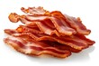 Generative AI : Cooked bacon slices isolated on transparent or white background