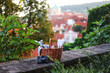 Picnic above the roofs of Mala Strana in Prague