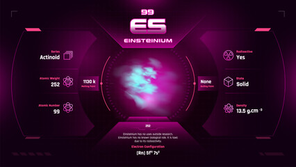 Poster - Einsteinium Parodic Table Element 99-Fascinating Facts and Valuable Insights-Infographic vector illustration design