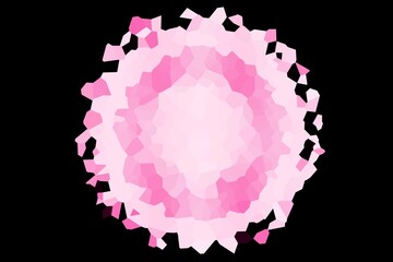 Poster - Abstract background with pink polygons forming a central sphere on a black background.  Illustration for your design