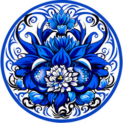 Wall Mural - blue vintage floral pattern
