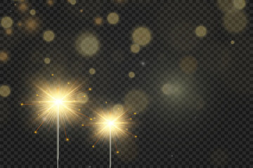 Aufkleber - Magical light. Sparkler. Candle sparkling on the background. Realistic vector light effect. Winter, seasonal christmas decoration illustration.	

