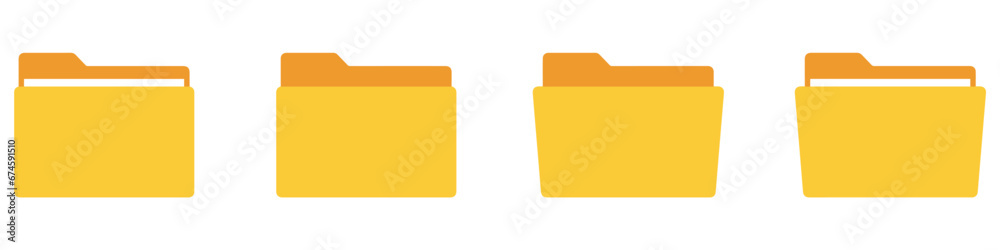 Folder Layout Icon Directory Different folder icon set. Opened and closed folders collection. Flat ...