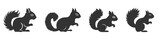 Fototapeta Fototapety na ścianę do pokoju dziecięcego - Squirrel silhouette set. Vector illustration