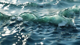 Fototapeta Tęcza - Close-up of the surface of the water with waves. Trendy abstract nature background.