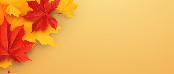 Wall Mural - autumn leaves background with copy space 