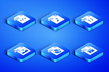 Poster - Set MOV file document, HTML, MP3, JPG, and CSS icon. Vector