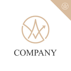 Wall Mural - VA or AV logo for company. Elegant letter V and A concept logo. VA monogram logo. modern letter VA logo.