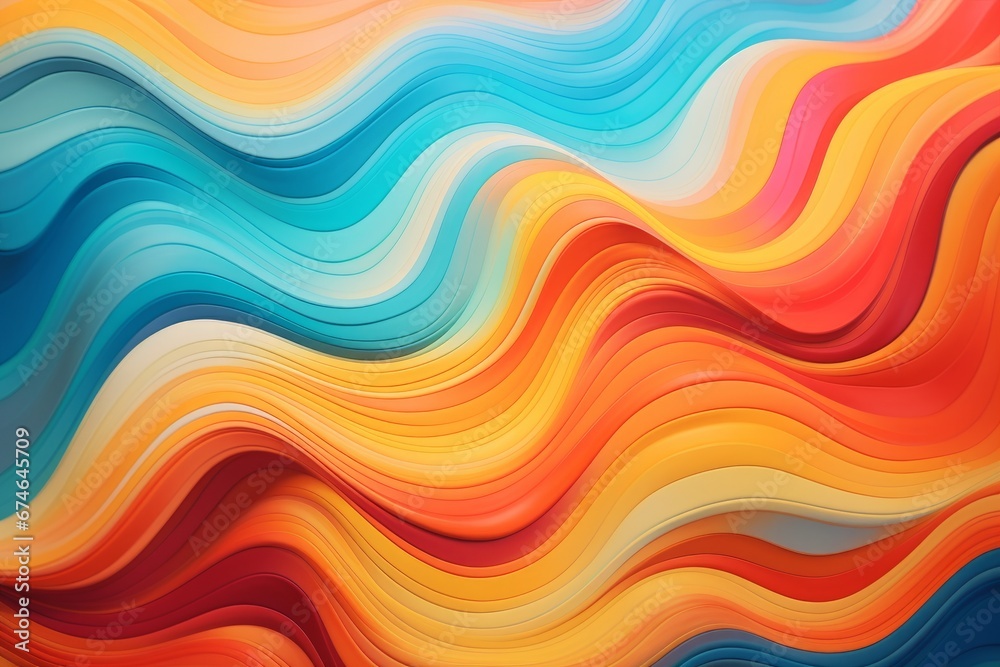 An abstract background with vibrant wavy lines in yellow, blue, orange ...