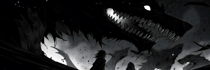 Horror Anime Manga style wallpaper background design art