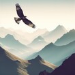 bird flying over the mountain animal background for social media