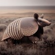 armadillo on a desert  animal background for social media