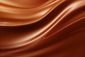 Poster - Satin smoothness. Abstract chocolate waves in elegant art. Liquid elegance. Flowing in modern design. Futuristic sweetness. Texture in wave design