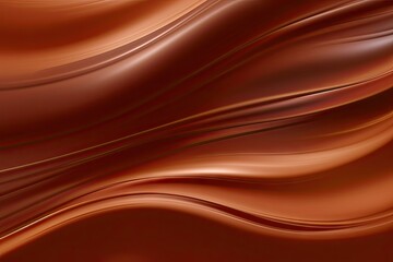 Poster - Satin smoothness. Abstract chocolate waves in elegant art. Liquid elegance. Flowing in modern design. Futuristic sweetness. Texture in wave design