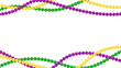 Mardi Gras decorative beads background in traditional colors