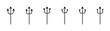 Trident icon collection. Trident pitchfork devil, neptune vector icons