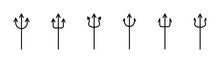 Trident Icon Collection. Trident Pitchfork Devil, Neptune Vector Icons