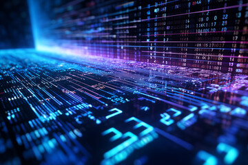 Aufkleber - Cybersecurity and Information Technology Background. Digital Data Stream