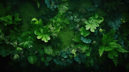 Wall Mural - verdant natural green fresh top view illustration summer plant, growth background, leaf beauty verdant natural green fresh top view