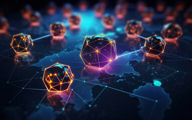 Sticker - computer network concept illustration,created with generative ai tecnology.
