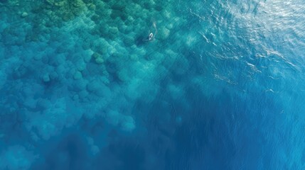 Poster - minimalist natural beautiful blue top view illustration nature mountain, lake water, scenery sunshine minimalist natural beautiful blue top view