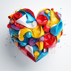 Poster - a heart shaped object made of colorful objects