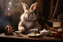 Easter Rabbit Tea Party Art Free Stock Photo - Public Domain Pictures