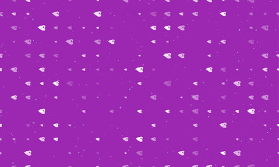 Poster - Seamless background pattern of evenly spaced white police cap symbols of different sizes and opacity. Vector illustration on purple background with stars