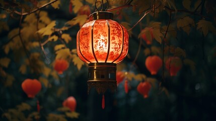 Wall Mural - Red Chinese lanterns