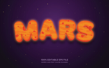 Wall Mural - Mars 3d editable text style effect