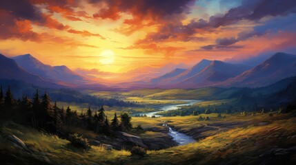 Wall Mural - snow mountain sky north landscape illustration adventure background, sunscenic tourism, beautiful ic