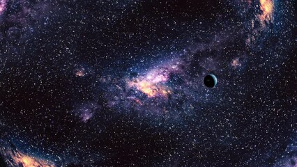 planet earth in space with galaxy