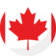 Canada flag circle 3D cartoon style.