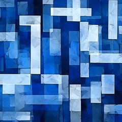 Wall Mural - abstract blue background with cubes. Generative AI
