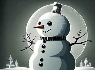 Canvas Print - Snowman