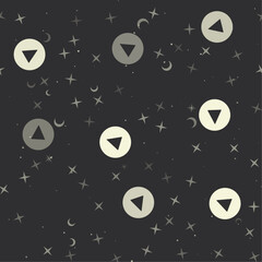 Poster - seamless pattern with stars, play symbols on black background. night sky. vector illustration on bla