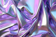 Seamless Iridescent Silver Holographic Crumpled Chrome Texture, Shiny Metallic 