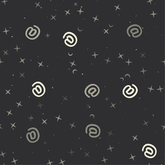 Poster - Seamless pattern with stars, at symbols on black background. Night sky. Vector illustration on black background