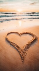 Wall Mural - the sand forms a heart shape. romantic atmosphere