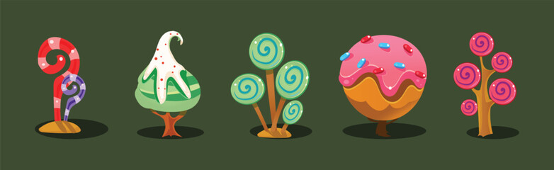 Sticker - Fantasy Sweets and Confection Elements for Game Ui Design Vector Set