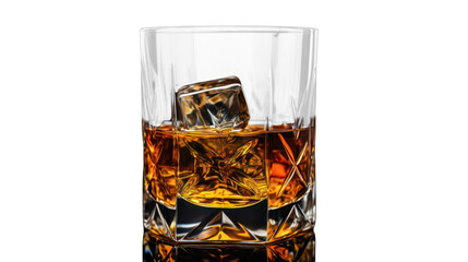 Wall Mural - Whiskey in a glass on the transparent background