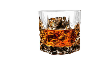 Wall Mural - Whiskey in a glass on the transparent background