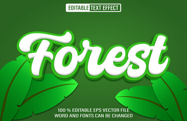 Poster - forest editable text effect 3d style template