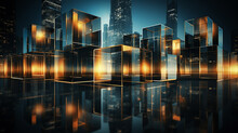 City At Night HD 8K Wallpaper Stock Photographic Image 