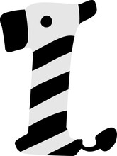 Number One Zebra Illustration
