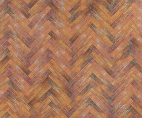 Wall Mural - Rustic Oak Wood Herringbone Floor