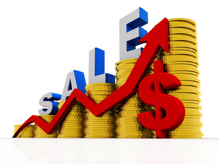 Poster - 3d illustration Stock market online business concept