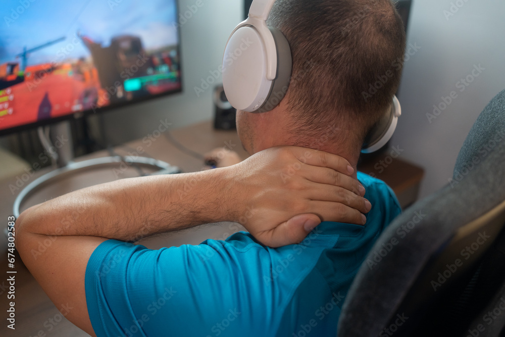 Feeling exhausted. Frustrated handsome gamer man looking exhausted ...