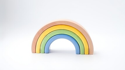 Aufkleber - Montessori toy. Bright rainbow. White background. Isolated Horizontal Kindergarten School