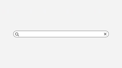 Search Engine Bar Blank Query On Grey Background. Internet Searching Engine Line. Web Search